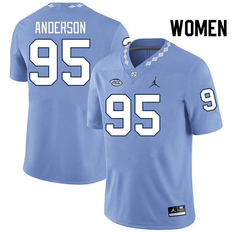 Women #95 Daniel Anderson North Carolina Tar Heels College Football Jerseys Stitched-Carolina Blue